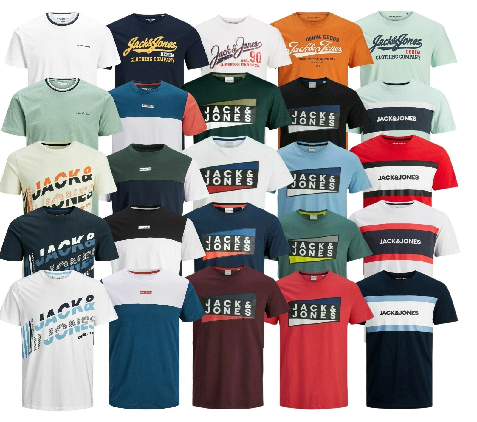 【送料&関税込】CourrA¨ges Logo Crew Neck T-shirt Jack & Jones Mens T shirt Crew Neck Logo Printed Summer