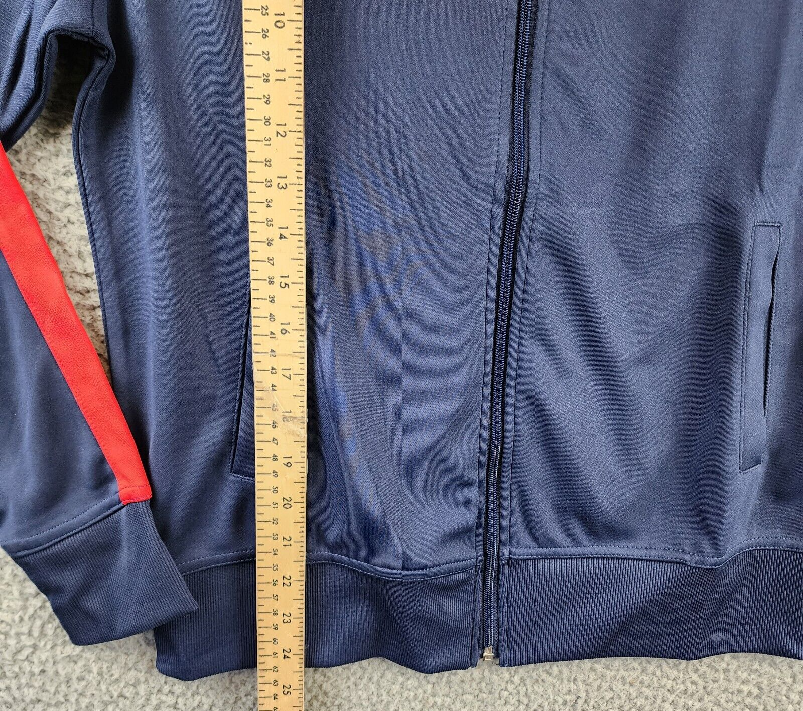 ID Ideology Stripe Sleeve Full Zip Track Jacket Women's M Navy/Red Long Sleeve - Picture 6 of 12
