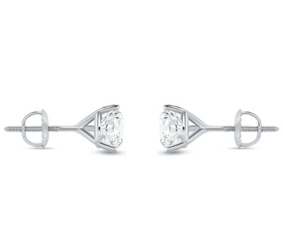 Pre-owned Shine Brite With A Diamond 1.75 Ct Round Cut Earrings Studs Solid Real 14k White Gold Screw Back Martini In White/colorless