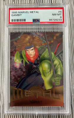 1995 Marvel Metal GAMBIT #4 PSA 8