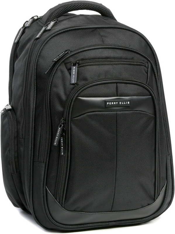 Perry Ellis M140 Business Laptop Backpack, Black, One Size