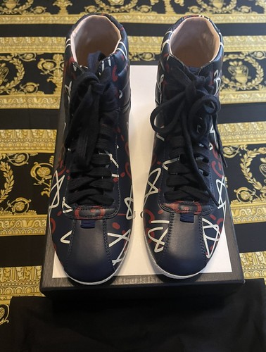 Pre-owned Gucci 100% Auth  Ghost Sneakers Apollo Limited Edition Size 36 In Blue