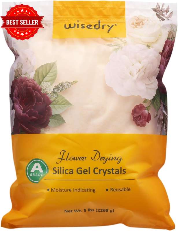Silica Gel Flower Drying Crystals - 5 LBS, Dust Free, Color Indicating, Reusable