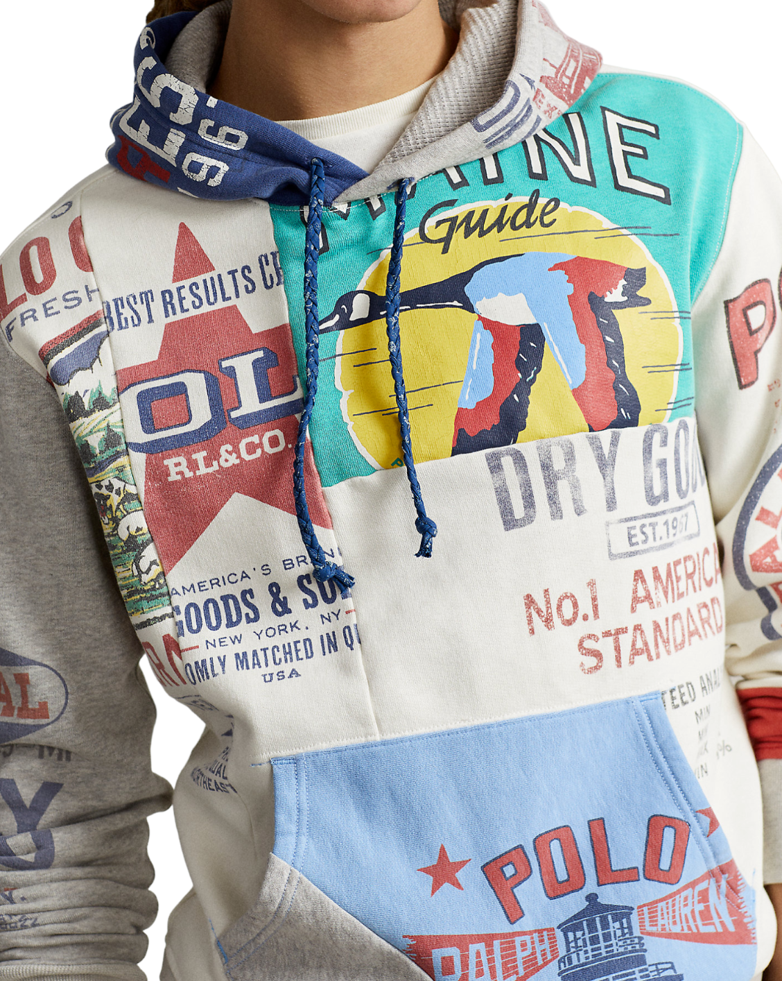 Polo Ralph Lauren Vintage Inspired Patchwork Fleece Graphic