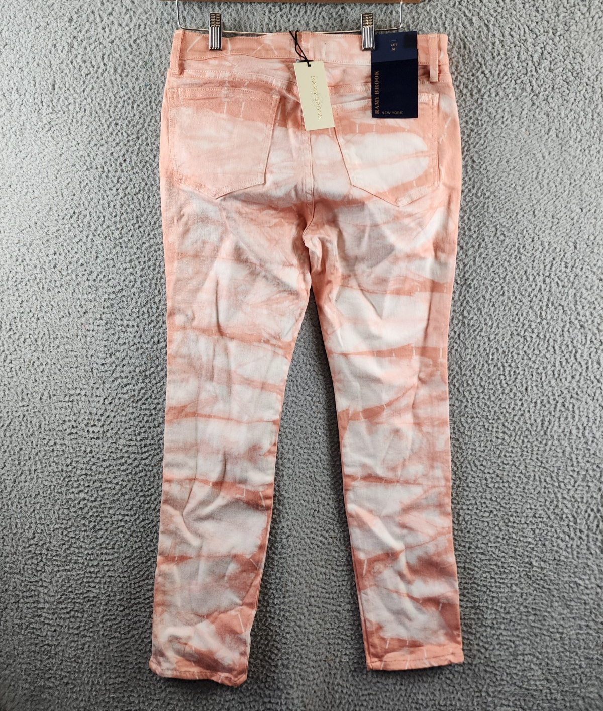 Ramy Brook Katie Mid-Rise Motto Skinny Jeans Women's 30 Pink Tie Dye Zip Closure - Picture 14 of 17