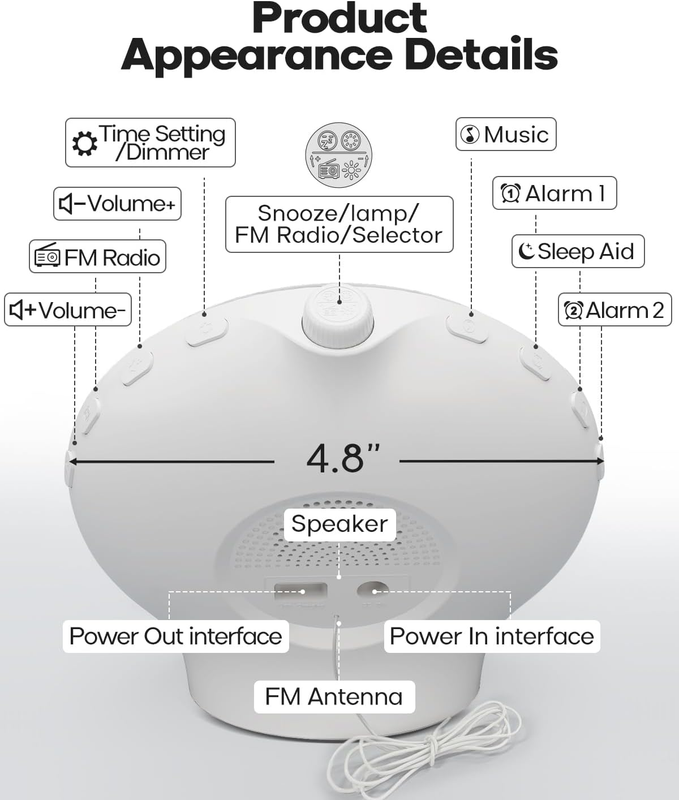 Sunrise Alarm Clock for Heavy Sleepers, Wake Up Light with Sunrise/Sunset Simula