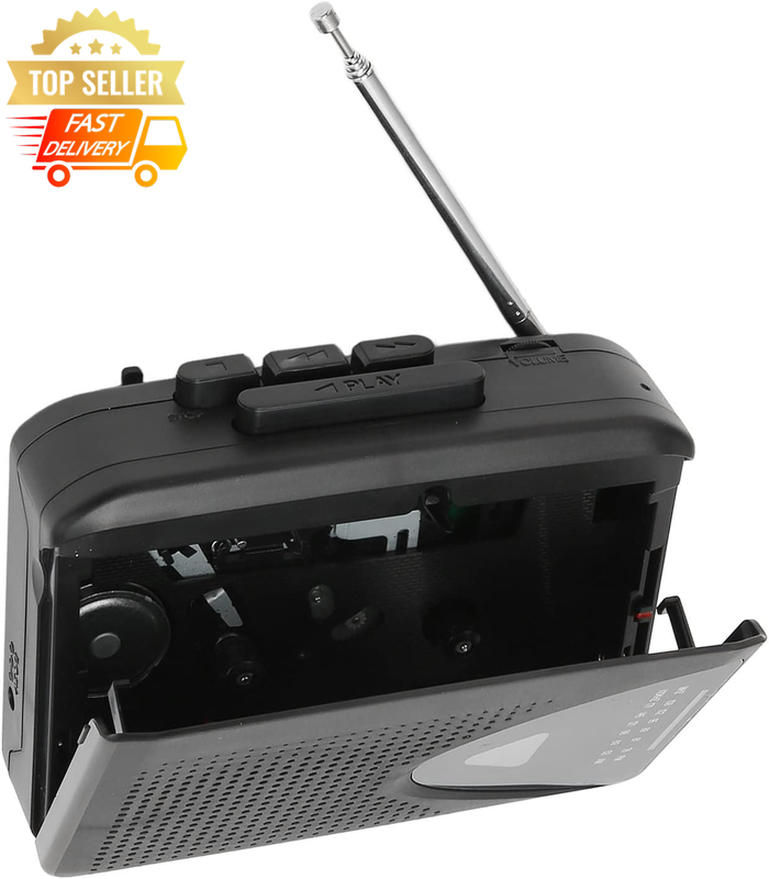 Portable Cassette Player FM AM Radio, Clear Speaker Tape Player Indoor Outdoor