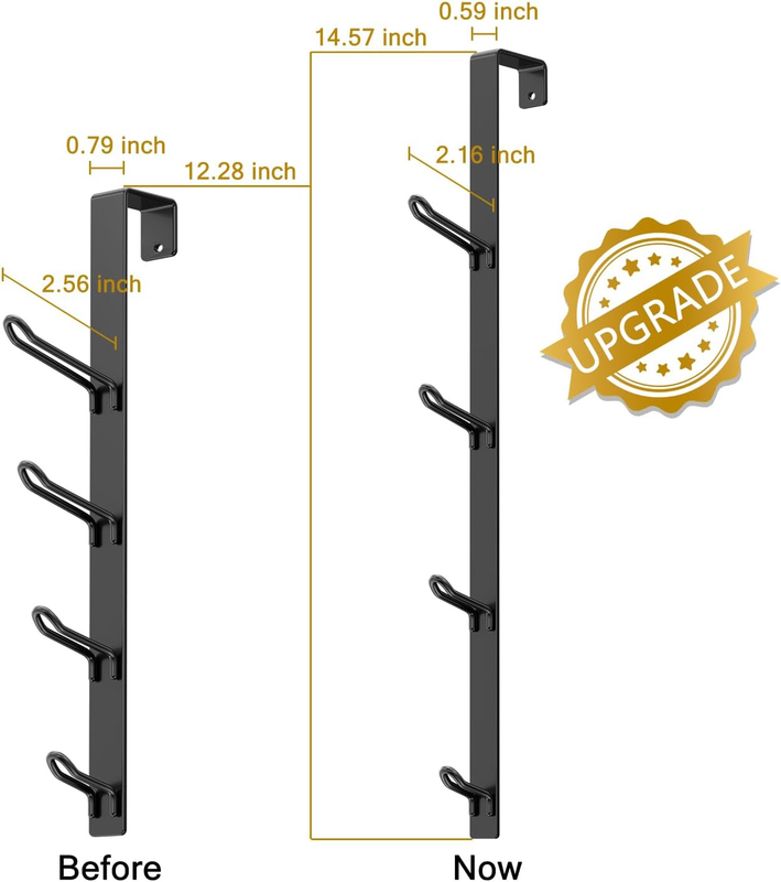Door Hooks Towel Hanger: Black Heavy Duty Over Door Coat Hanger for Bathroom 2 P