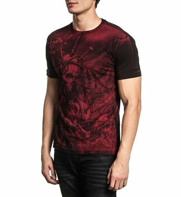 Xtreme Couture Affliction Men's T-Shirt HEADHUNTER Red Tattoo Biker S-5XL