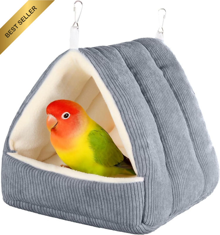 Medium Winter Warm Bird House Bird Bed for Cage, Soft Plush Hanging Hammock & Hu