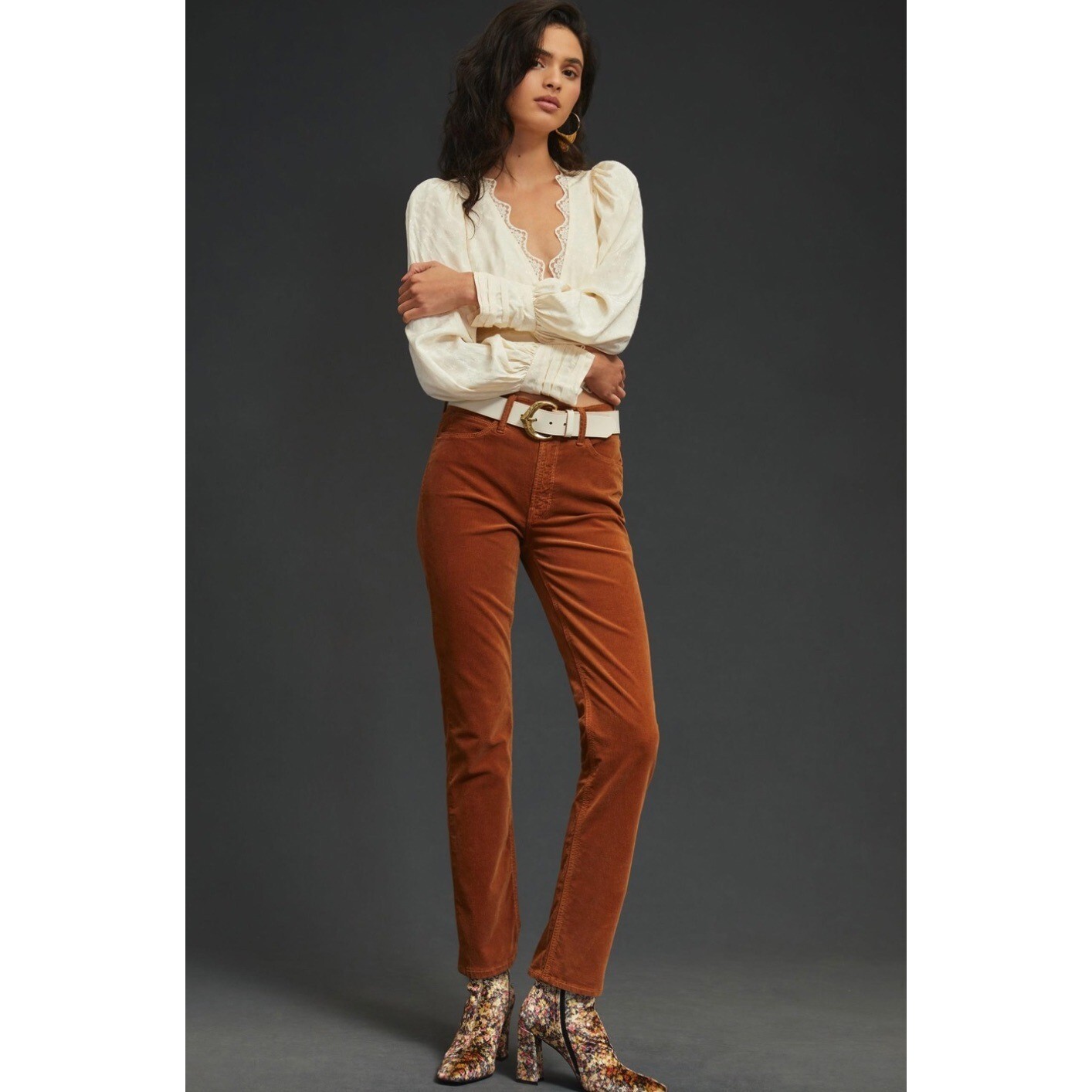 【THE MOZZ】Mole Corduroy Brushed Pants IDEALSANXUN Mens Corduroy Pants Flat Front Straight Leg
