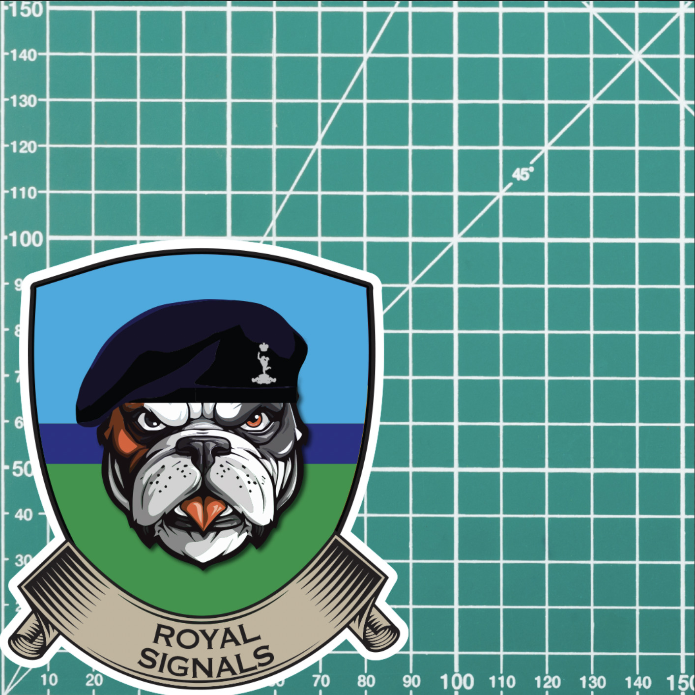 Royal Signals TRF British Bulldog Vinyl Sticker - 10cm - Picture 4 of 4