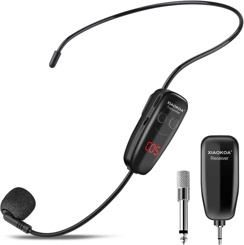 Wireless Microphone Headset,Uhf Head Mic Speaker System for Fitness