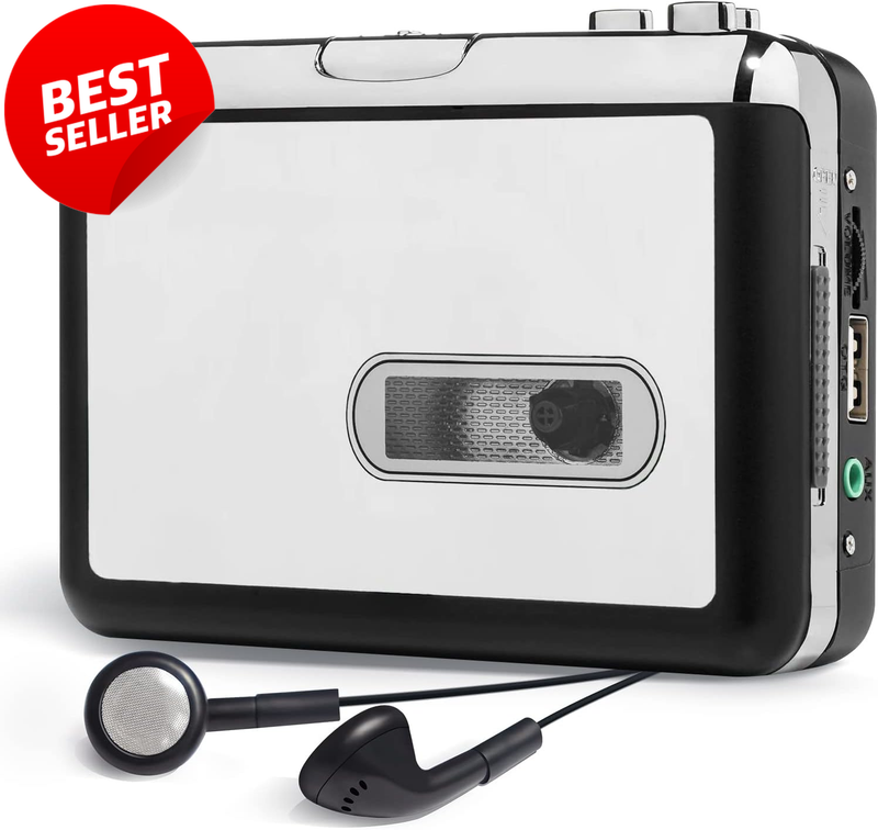 Cassette Player USB to MP3 Converter Portable Auto Split Silver - US