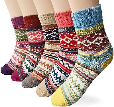 S Thick Knit Wool Cozy Crew Socks Gifts