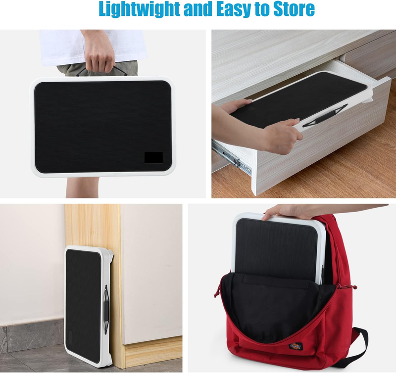 Folding Step Stool Ladder Adjustable Height Non-Slip with Portable Handle