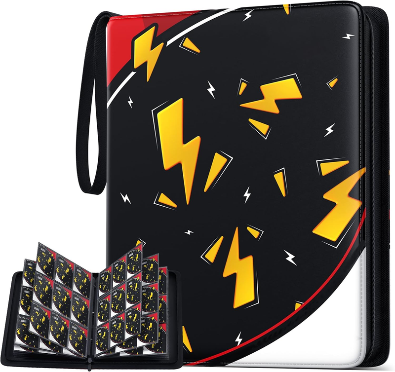 9-Pocket Trading Card Binder for TCG/PTCG, 900-Card Album with 50 Removable Slee