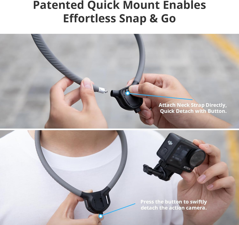 CapLock POV Neck Mount for DJI OSMO Action 5 Pro/4/3, for Gopro Hero 13/12/11/10