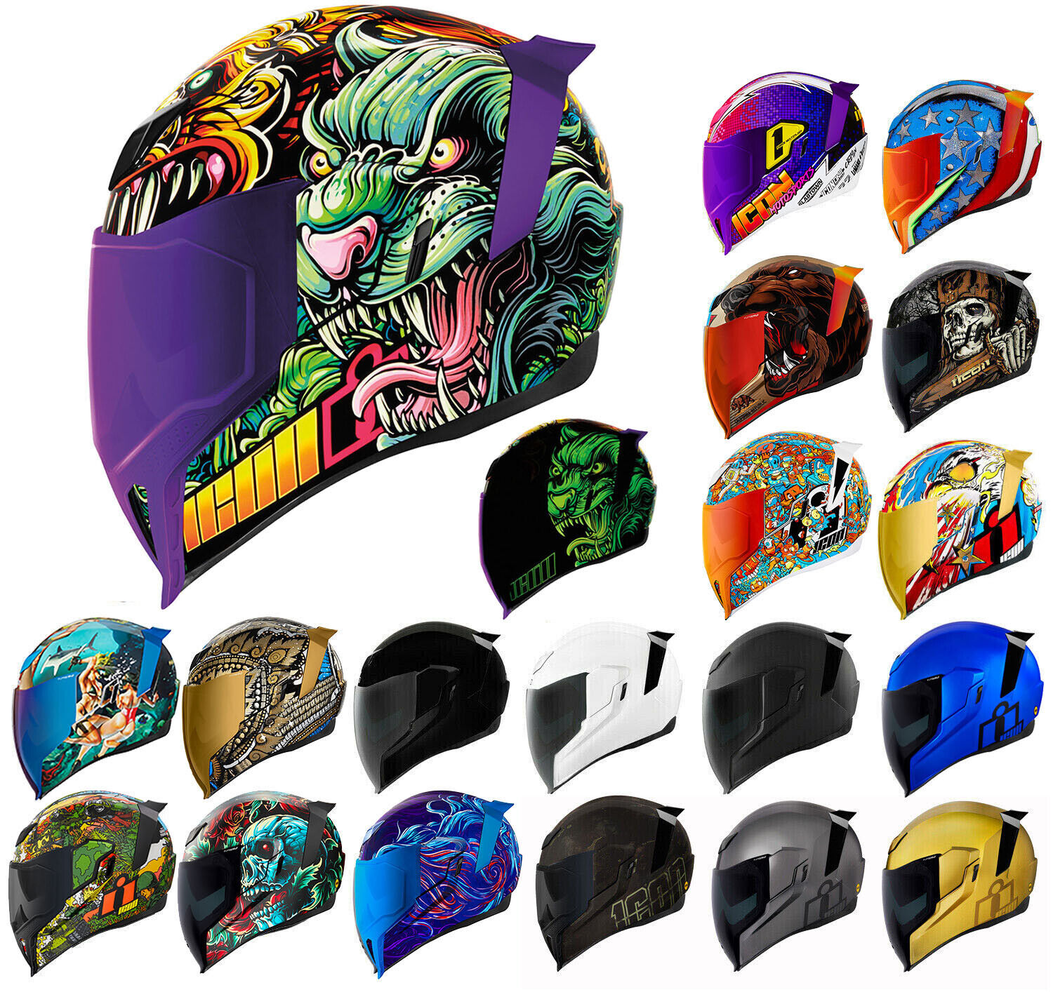 SHIPS SAME DAY* ICON Airflite (All Colors) Motorcycle Helmet SHIPS SAME DAY* ICON Airflite (All Colors) Motorcycle Helmet