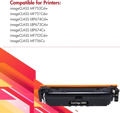 4x 069H Toner Cartridges w/ CHIP for Canon MF751,MF752,MF753,MF756,LBP673,LBP674