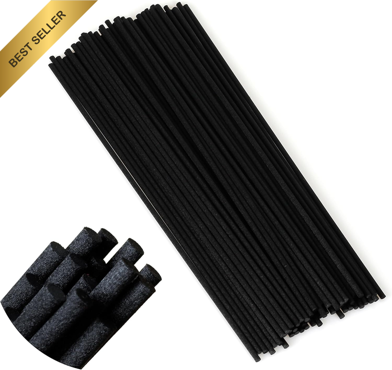 50 Pcs 23Cm X 3Mm Black Fibre Reed Rattan Wood Reed Diffuser Sticks Essential Oi