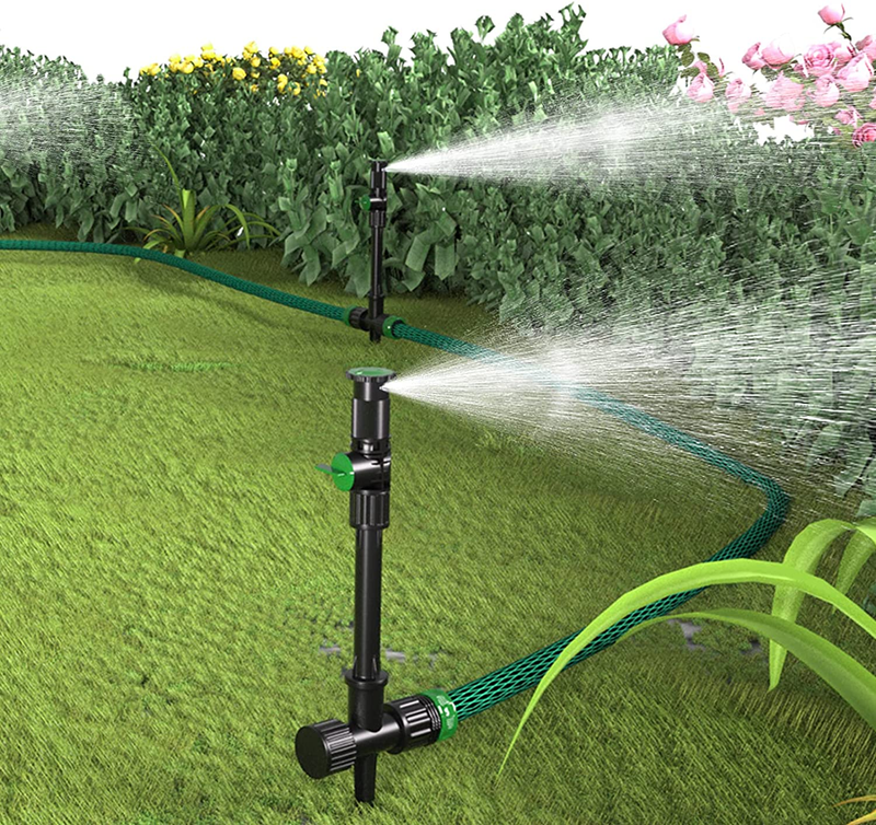 Flexible Sprinkler System, above Ground DIY Irrigation Kit, Multi-Adjustable Law