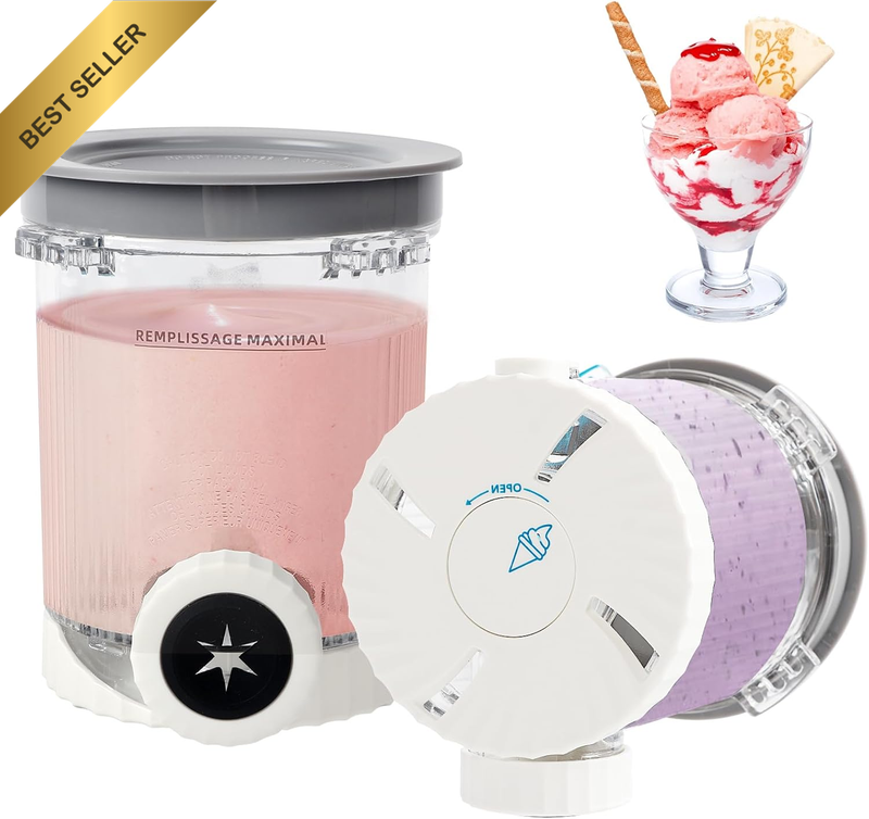 2 Pack Pints and Lids Replacement Compatible with Ninja Swirl by Creami NC700 Se