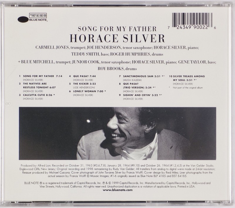 HORACE SILVER QUINTET: Song From My Father US Blue Note Jazz CD