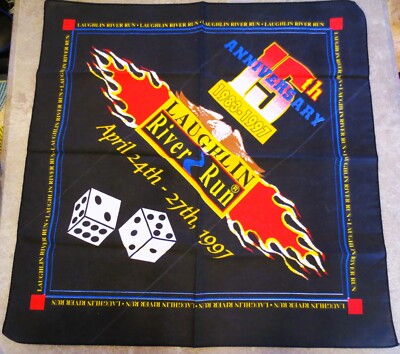 Biker Harley Bandana Laughlin River Run 15th Anniversary 1997 NWOT