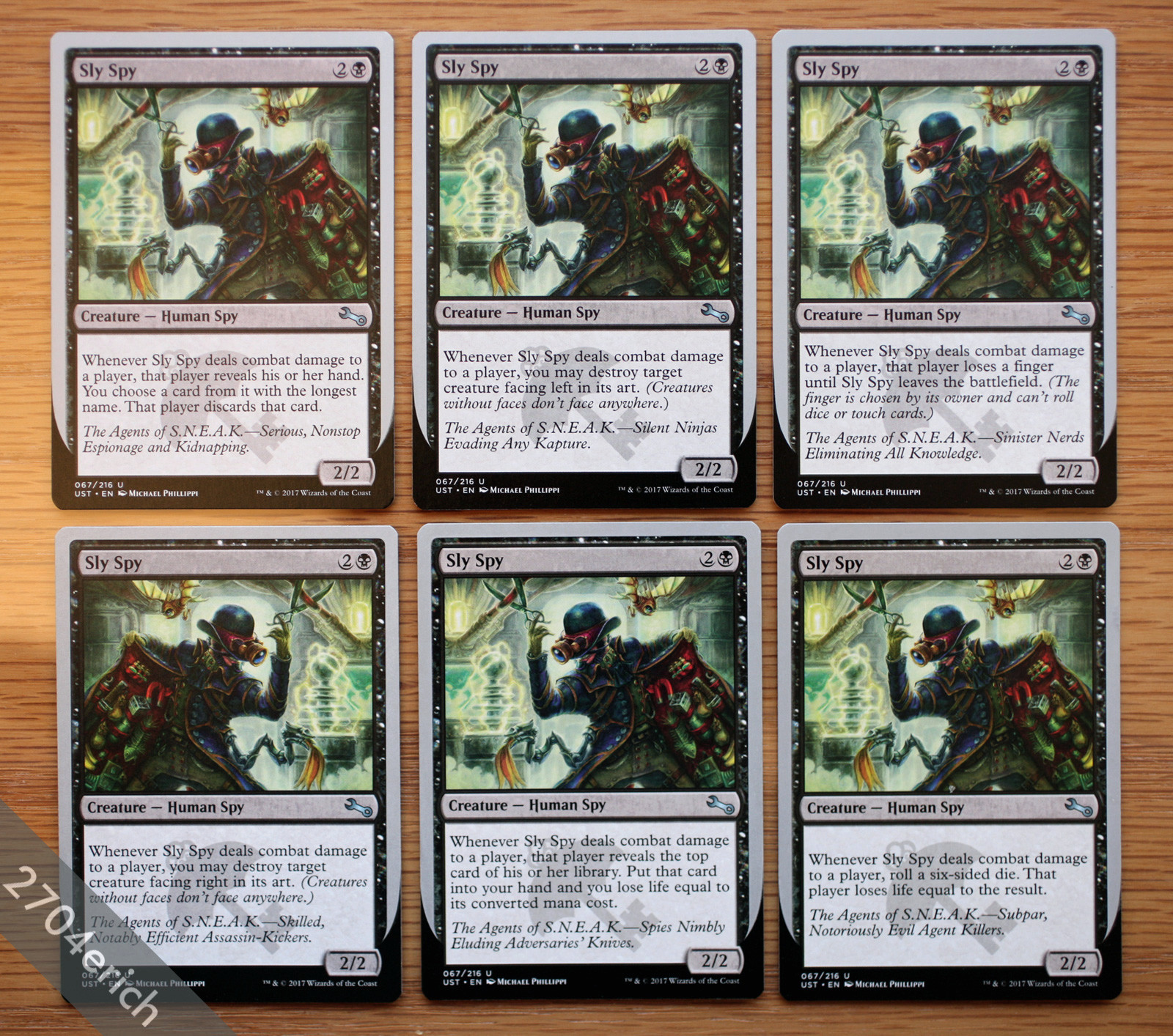Sly Spy (All 6 Versions) A B C D E F *NM+* (Magic the