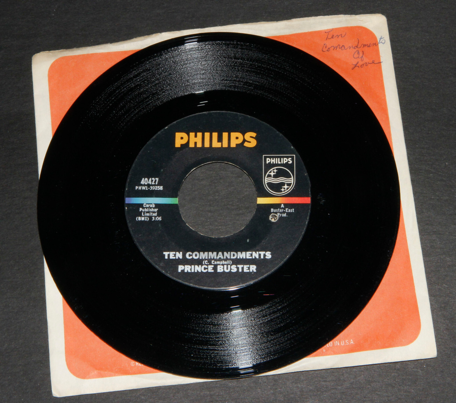 PRINCE BUSTER TEN COMMANDMENTS USA Phillips 7