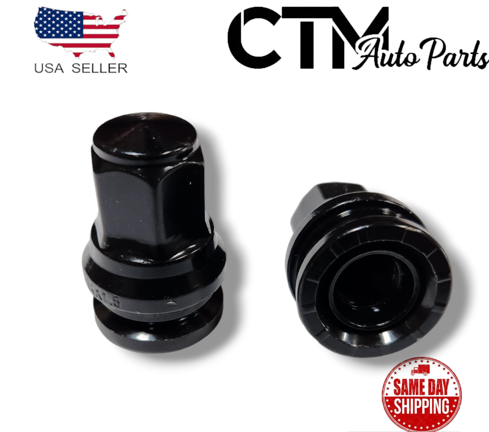 32x Ford OEM Factory Black 14x1.5 Flat Seat Lug Nut Fit F250 F350 Super Duty