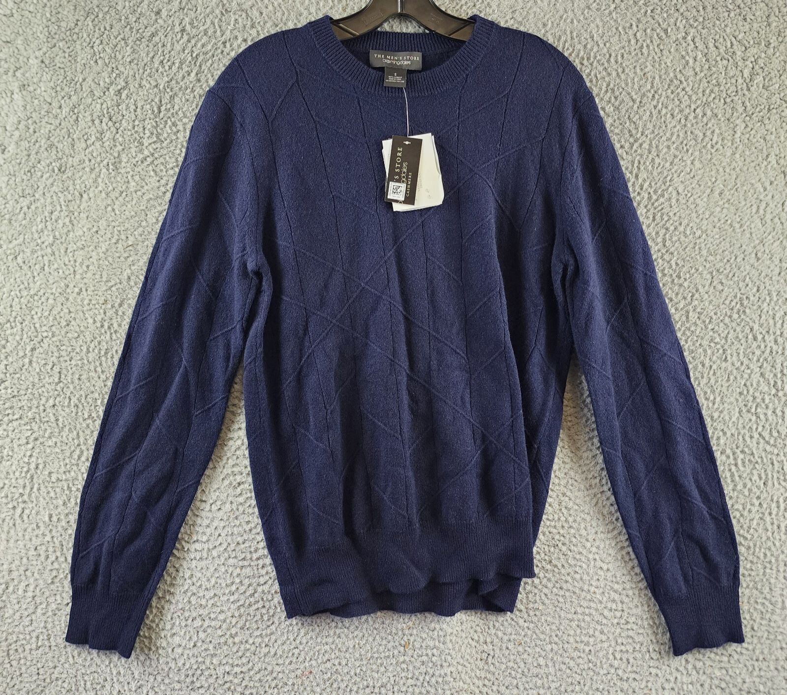 The Men's Store at Bloomingdale's Novelty Stitch Sweater Men's S Navy Blue L/S - Picture 1 of 14