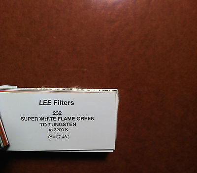 Lee Filters L232 Super White Flame Green 2 Tungsten Lighting Gel Sheet  21'' x24''