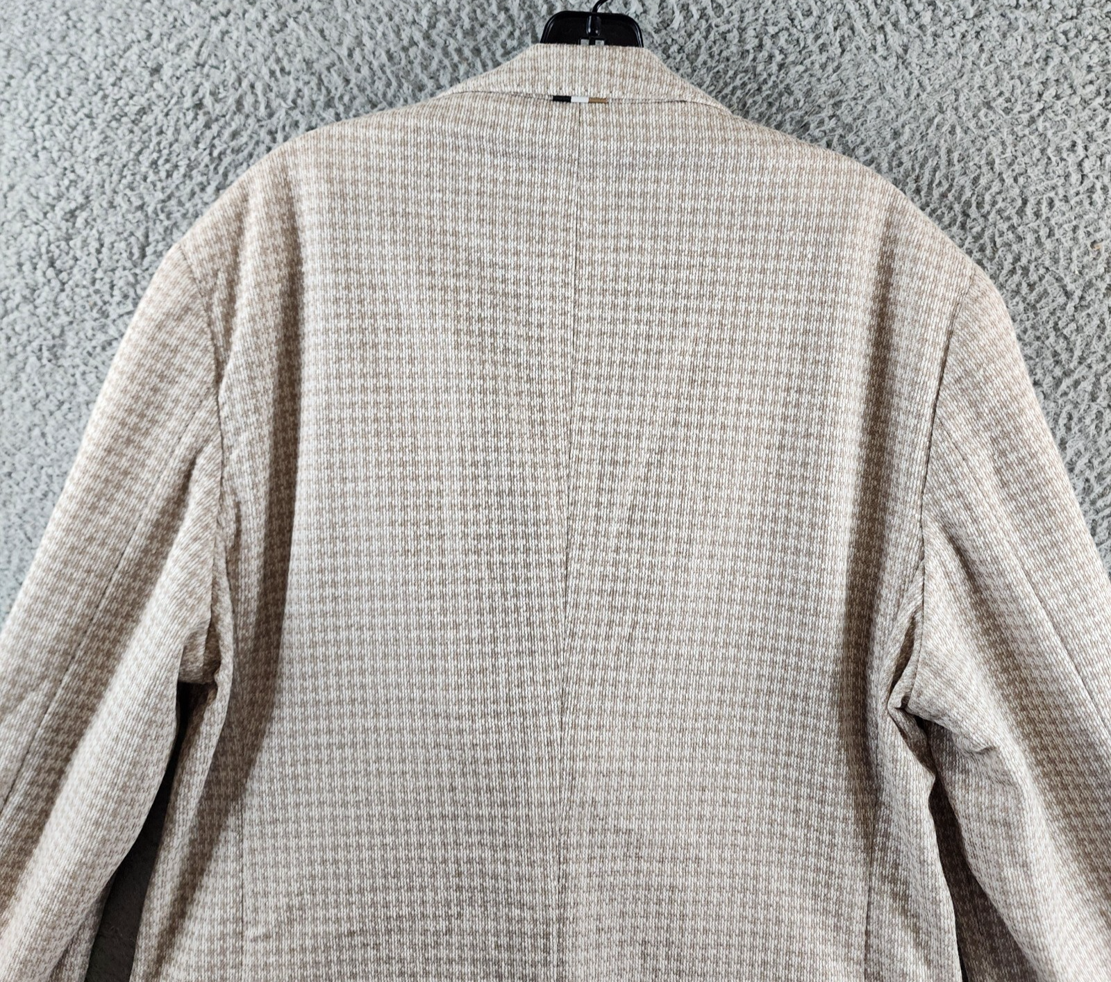 BOSS Houndstooth Jersey Soft Construction Slim Fit Sport Coat Men's 42R Beige - Picture 7 of 17