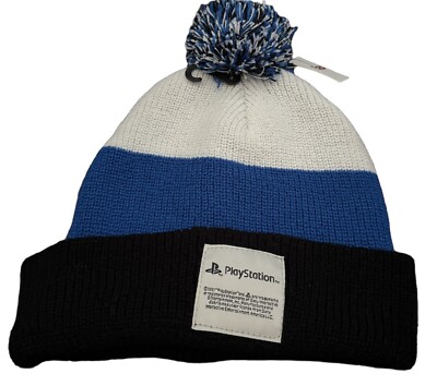 SONY PLAYSTATION WINTER BEANIE HAT!!! NWT POM KNIT CAP OSFM PS1 PS2 PS3 PS4 PS5