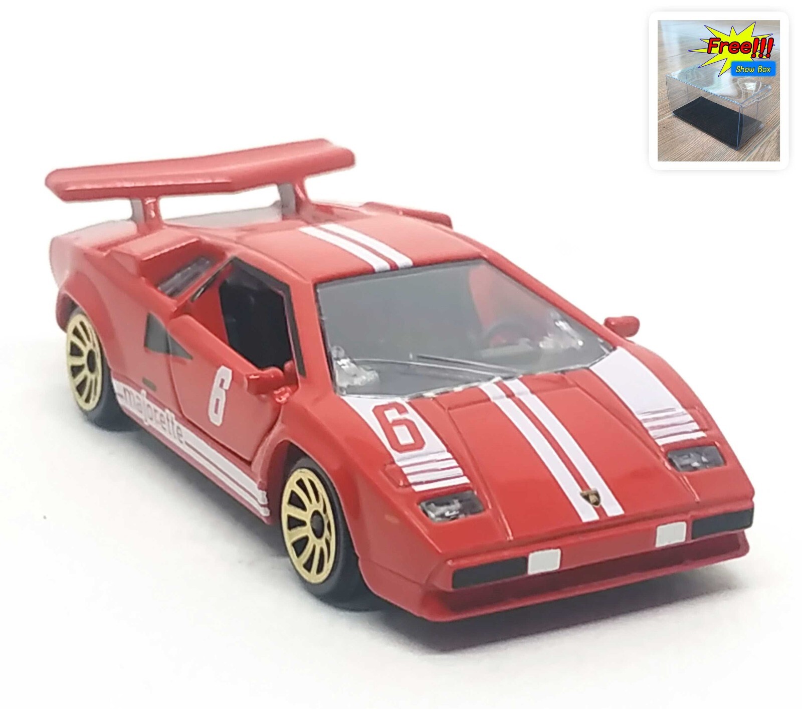 Majorette Lamborghini Countach Vintage Racing no.6 Red 1/56