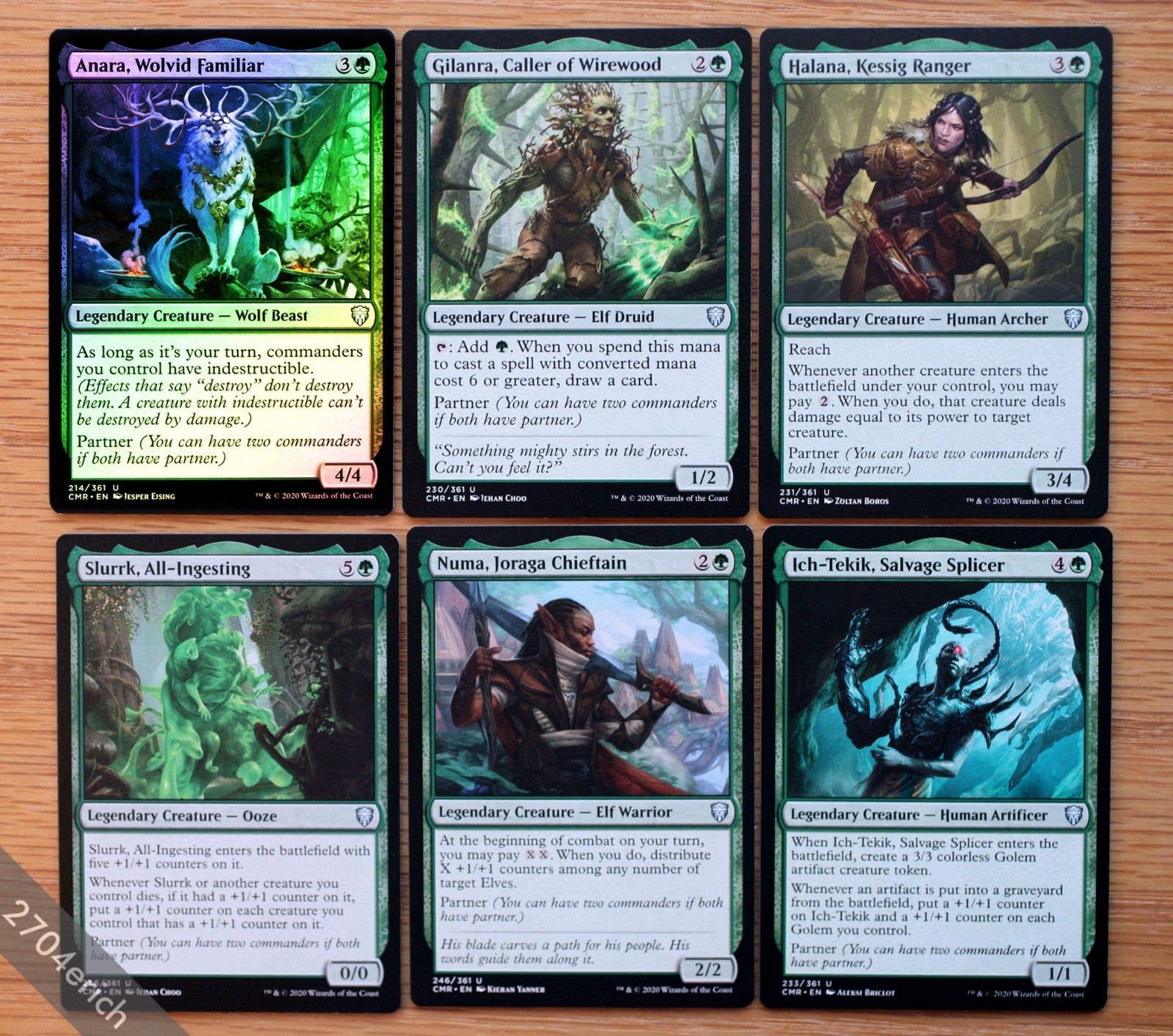 Set of 6 Commander Legends Green Partner Creatures *NM