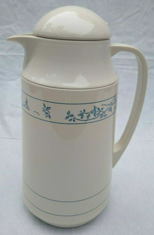 Vintage Corning First of Spring Carafe &  Threaded Thermos Type Lid 10 3/4" 
