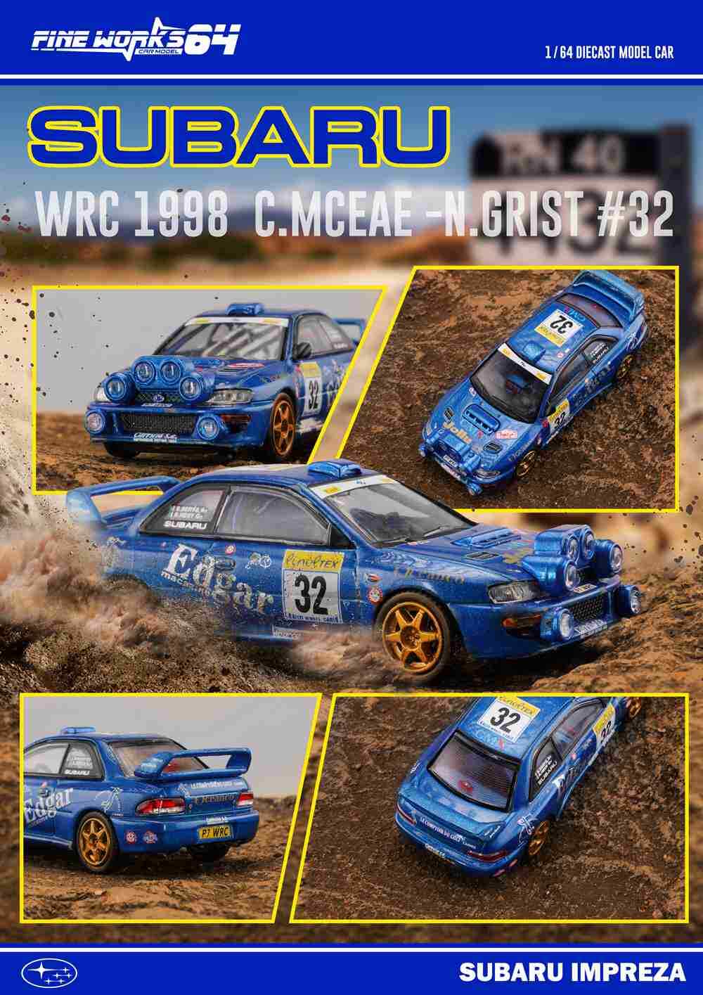 IMPREZA WRC ミニカーセット 1/64スケール　10台 CM's 1/64 Rally Car Collection SUBARU SS.10 Impreza WRC WRX