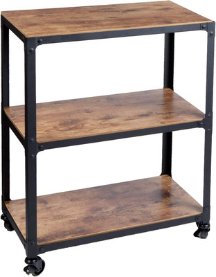 MIND READER Rolling Bar Cart [3 Tier] Kitchen Microwave 3 Tier, Black 