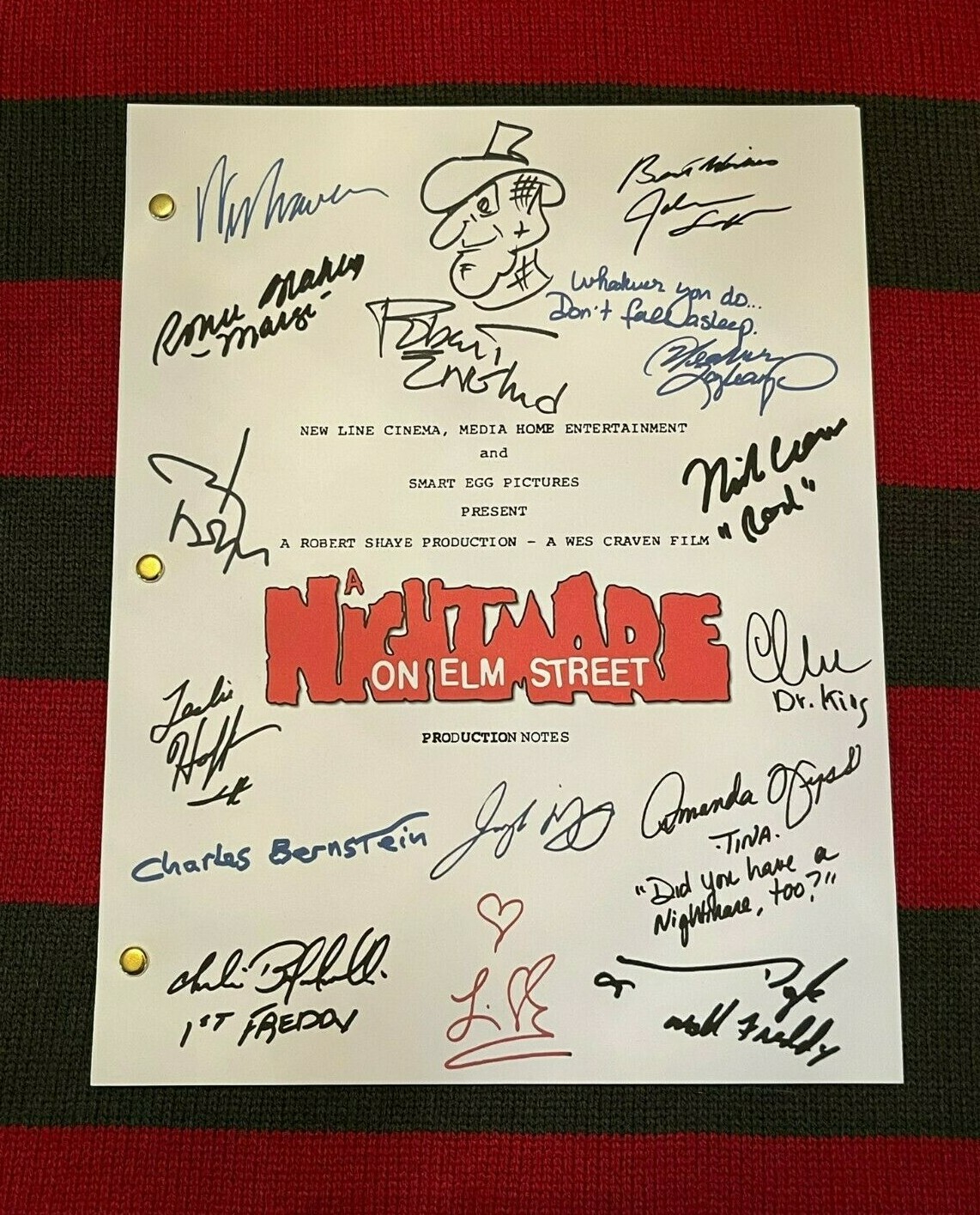 A Nightmare On Elm Street Production Notes- Cast-Signed
