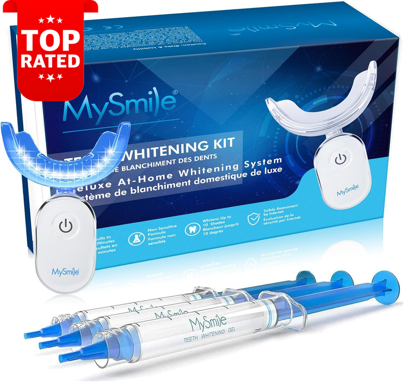 Teeth Whitening Kit 5 LED Light Fast Non-Sensitive Gel Remove Coffee Stains