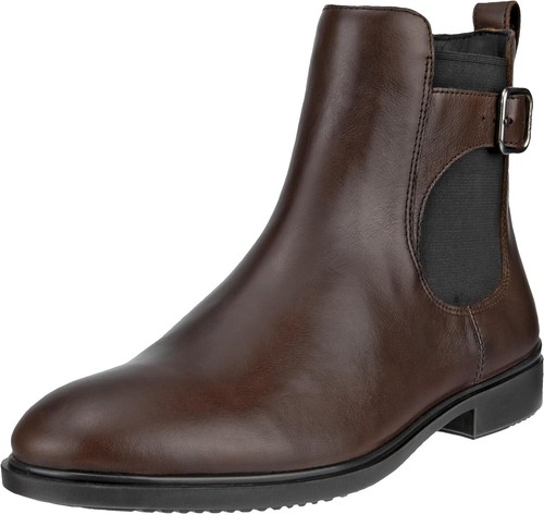 Pre-owned Ecco Women's Dress Classic Chelsea Buckle Ankle Boot In Potting Soil