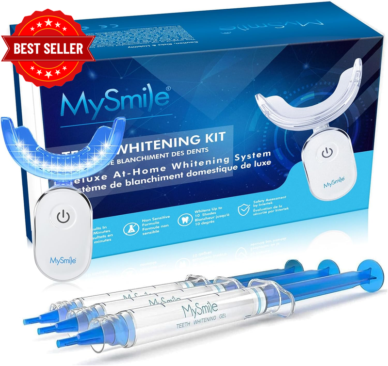 Teeth Whitening Kit with 5LED Light, 10 Min Non-Sensitive Fast Teeth Whitener, 3