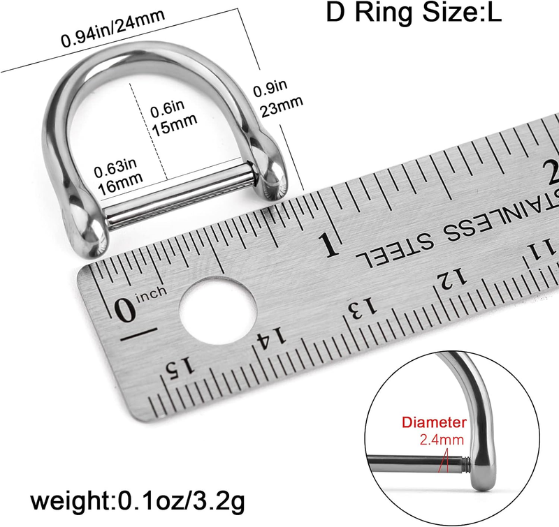 TISUR Titanium Car Key Rings,Heavy Duty D Ring Keychain Ring Keyring Keyfob Key 