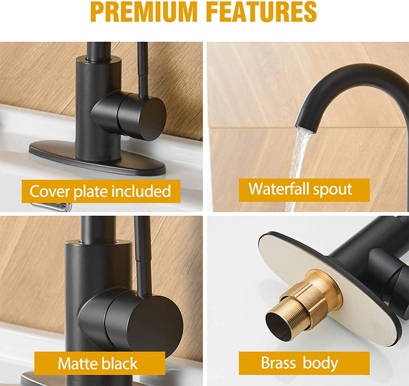 Modern Single Handle Wet Bar Sink Faucet,Single Hole Bathroom Kitchen Faucet,Rv