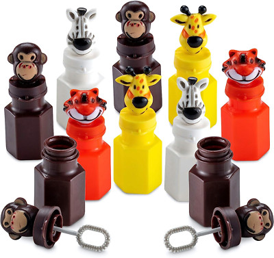 24pcs mini varita de burbujas y varios personajes del zoológico de la selva
