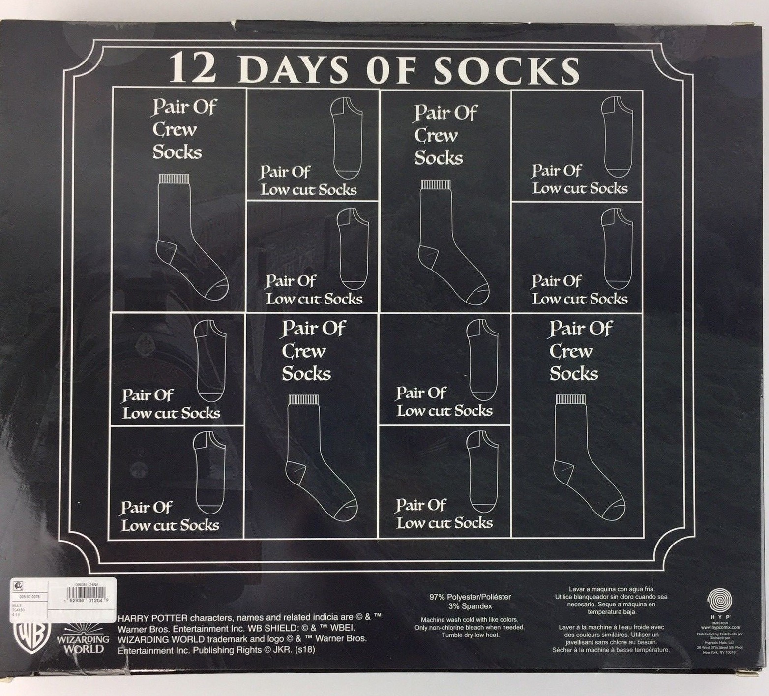 Harry Potter 12 Days Of Socks Womens Socks 4-10 Size 2018