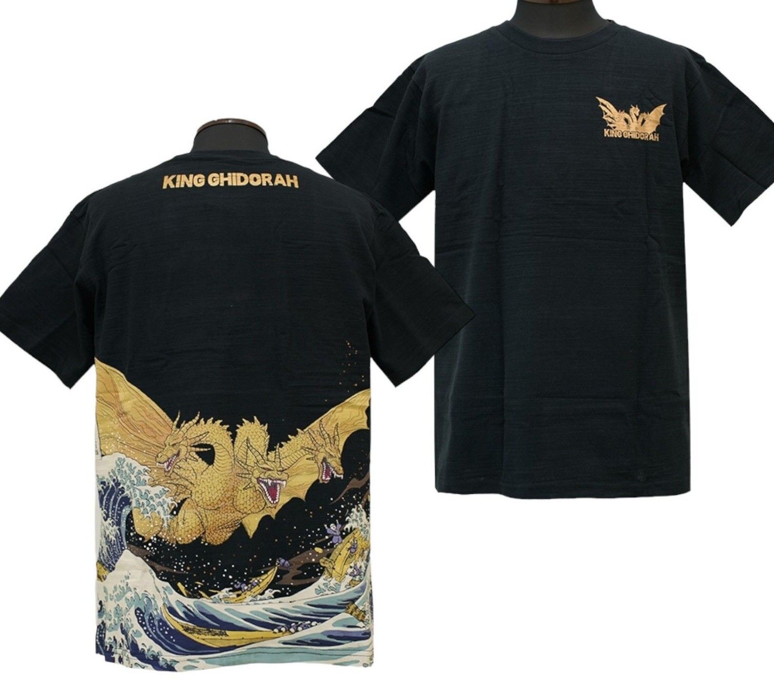 Godzilla Ukiyo-e King Ghidorah Printing T-shirt M-XL size Godzilla Ukiyo-e King Ghidorah Printing T-shirt M-XL size